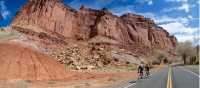 Amongst the towering red cliffs