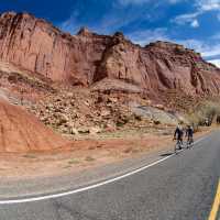 Amongst the towering red cliffs